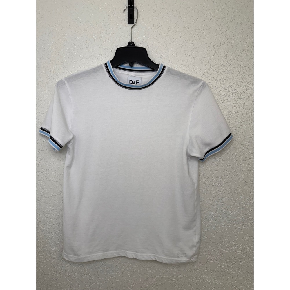 Denim & Flower Ricky Singh Mens White Comfort Stretch‎ Polo Shirt Short Sleeve L